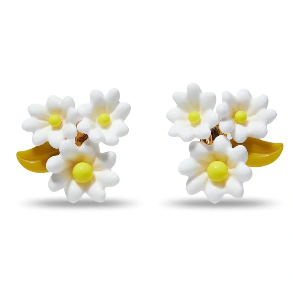 Lele Sadoughi Ivory Petunia Bouquet Clip-on Earrings - Picture 2 of 7